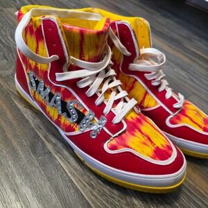 WWE Ground Up Hulk Hogan Hulkamania Smash High Top Sneakers Red Yellow Mens